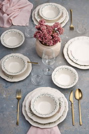 Hermia Windsor Garden Juego de Cena de Porcelana de 24 Piezas